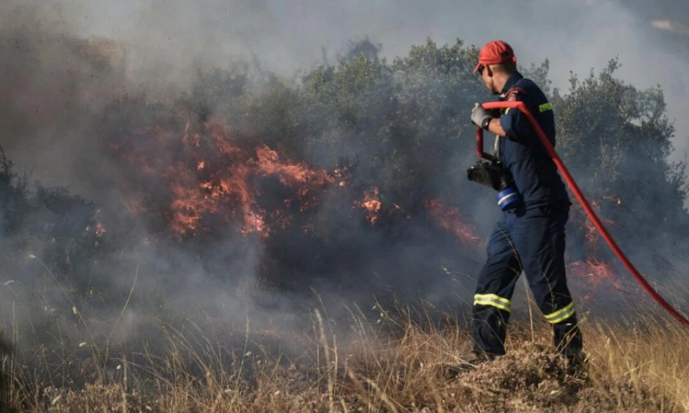 Ρέθυμνο: Φωτιά στον Μαρουλά – Φόβοι λόγω των ανέμων
